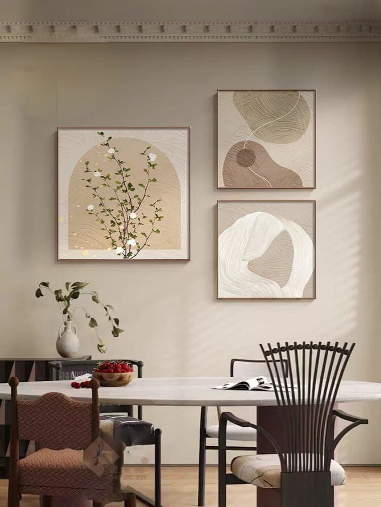Leather Textured Wall Painting [Set of 3] Style 2
