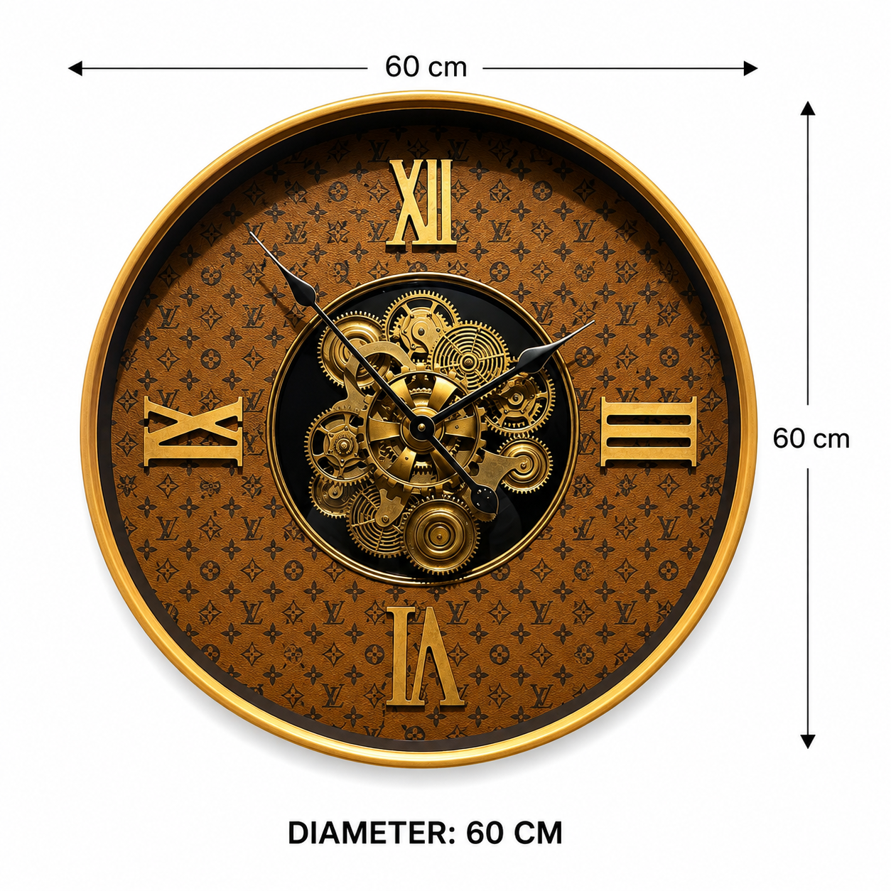 Svelte Seconds Luxury Wall Clock With Moving Gear Mechanism (Steel Body)