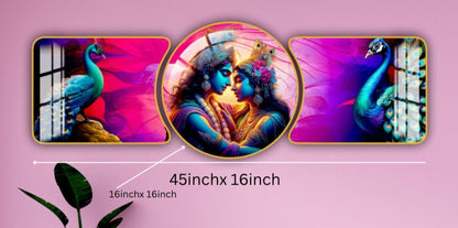 Modern Crystal Wall Paintings With PVC Framing - Set of 3 [Style -36]