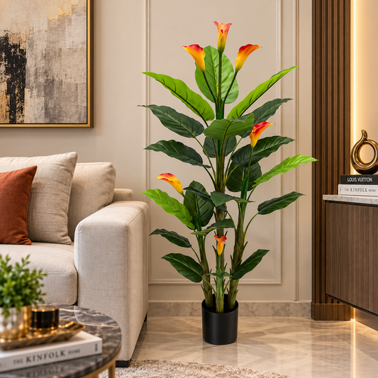 Calla Lily with Foliage Artificial Plant [ 56 inch ]