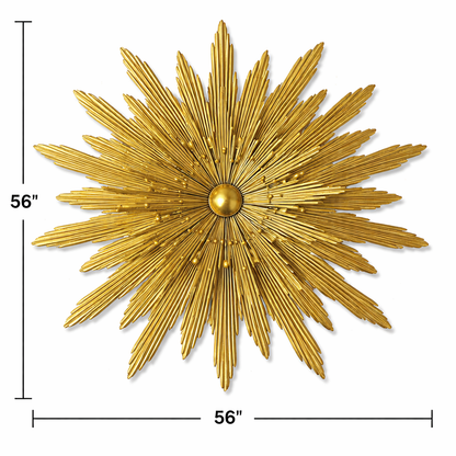 PVD Finish Circular Metal Wall Art For Home Decor With LED Light [56 x 56 Inch ] Style 1