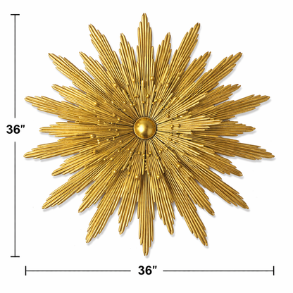 PVD Finish Circular Metal Wall Art With LED Light [36 x 36 Inch ] Style 1