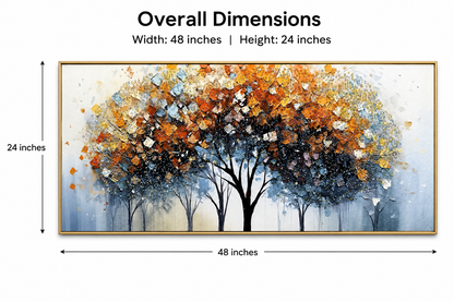 Colorful Tree Modern Crystal Glass Painting For Home [ 24 x 48 Inches ]