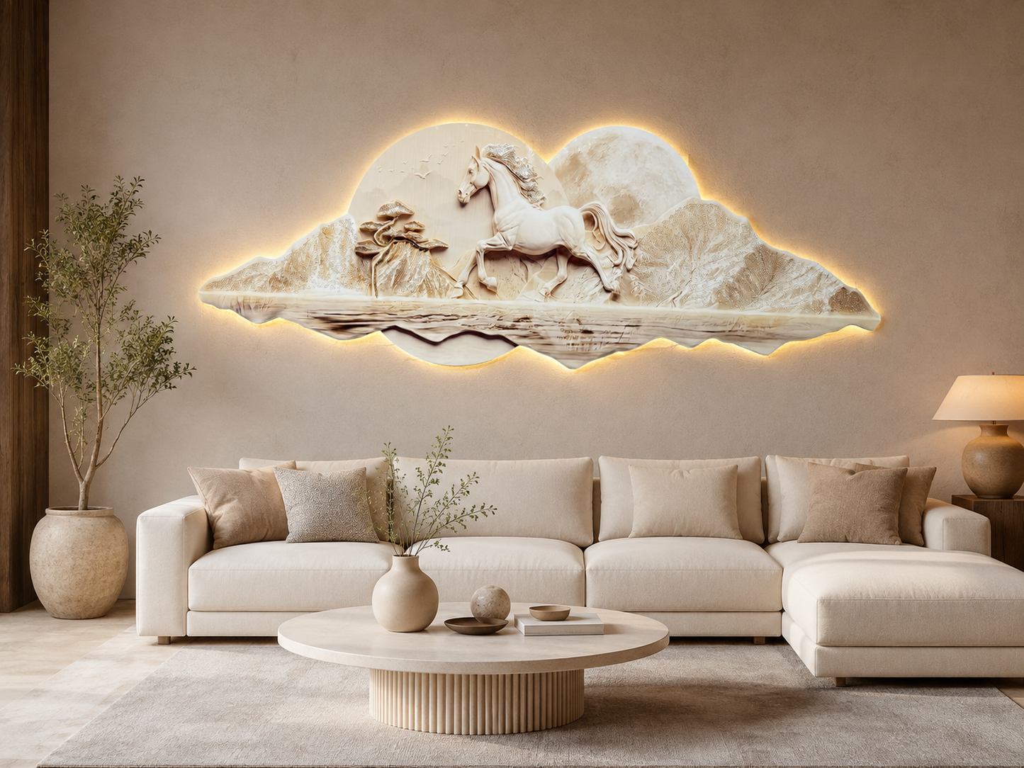 Modern Crystal Wall Art For Wall Decor With LED Lights Style 1