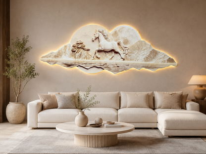 Modern Crystal Wall Art For Wall Decor With LED Lights Style 1