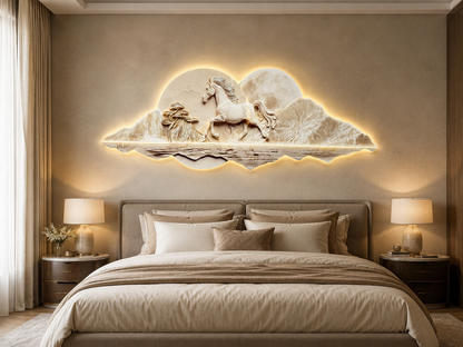 Modern Crystal Wall Art For Wall Decor With LED Lights Style 1