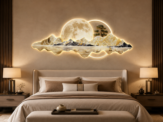 Modern Crystal Wall Art For Wall Decor With LED Lights Style 2