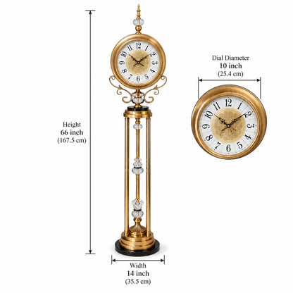 Premium Metal Tripod Standing Floor Clock For Home Decor