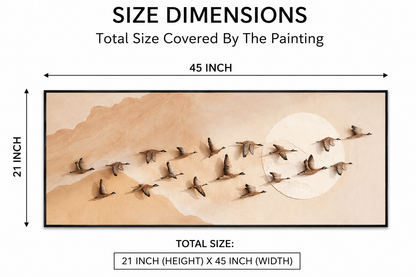 3D Flying Birds Textured Wall Art – Beige Modern Luxury Painting for Living Room