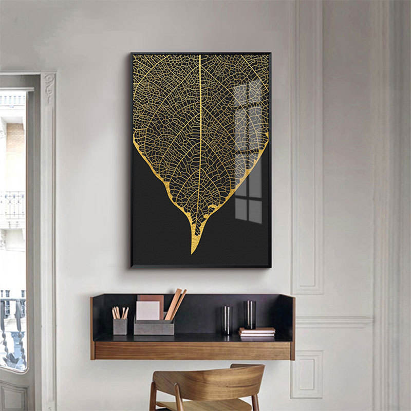 Modern Crystal Glass Painting Set - 2 Panels, 16x24 Inches Each, Golden Frame