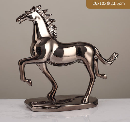 Metal Running Horse Table Showpiece [ Bronze ]