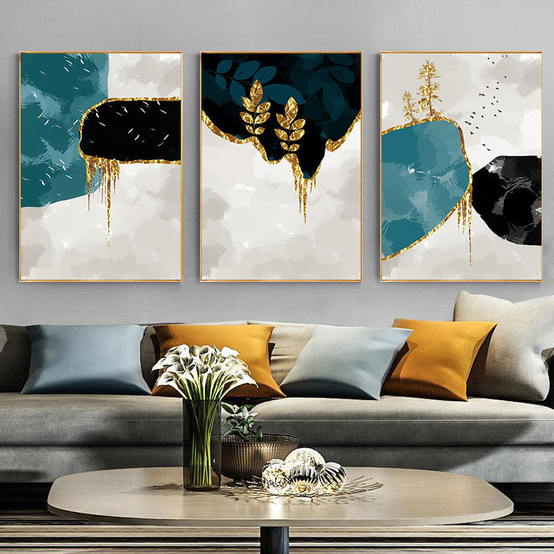 Modern Crystal Painting With Metal Framing For Home Decor [ Pack of 3 ]