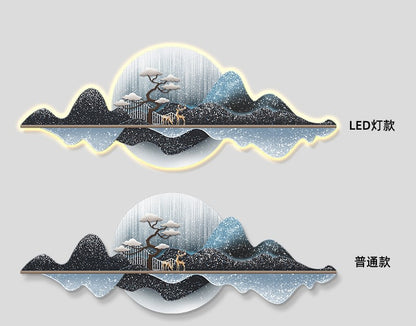 Modern Crystal Wall Art with LED Light - 62 x 24 Inch, Crystal and Glass Work, Imported Packaging