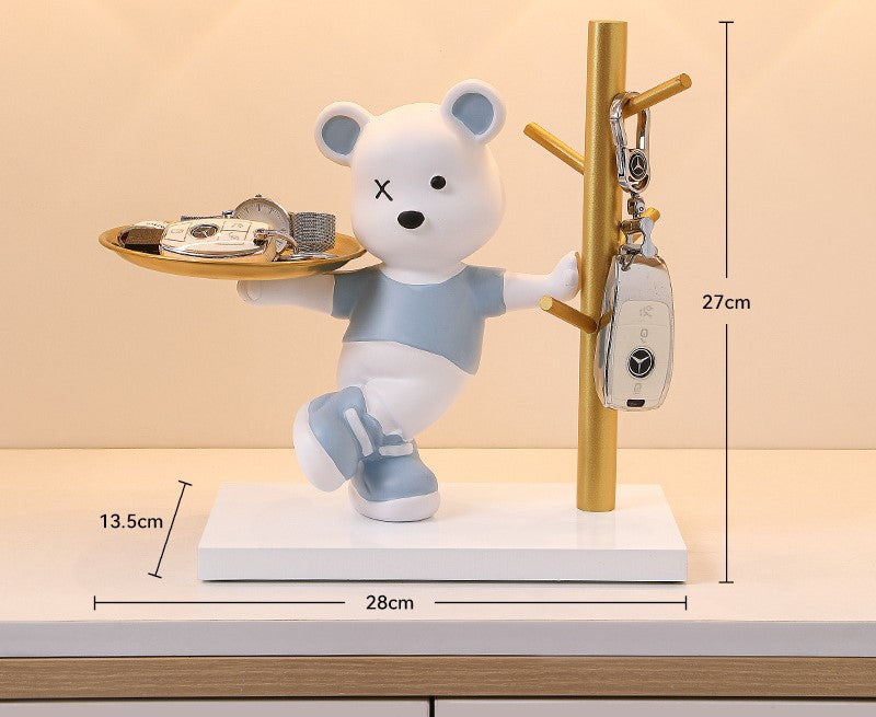 Key Stand Figurine With Tray For Home Decor