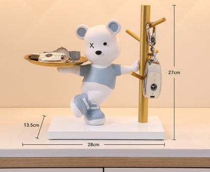 Key Stand Figurine With Tray For Home Decor