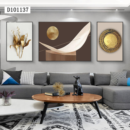 Modern Crystal Painting With Metal Framing For Wall Decor [ Pack of 3 ] Style 2