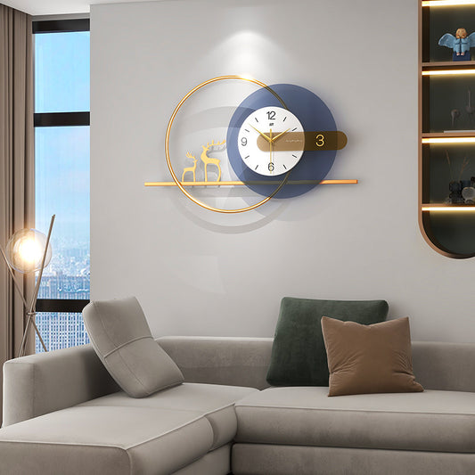 Premium Gold Metal Wall Clock For Living Room