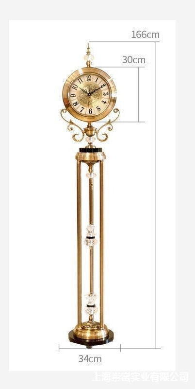 Black Metal Tripod Gear Standing Wall Clock With Gold Framing For Home Decor