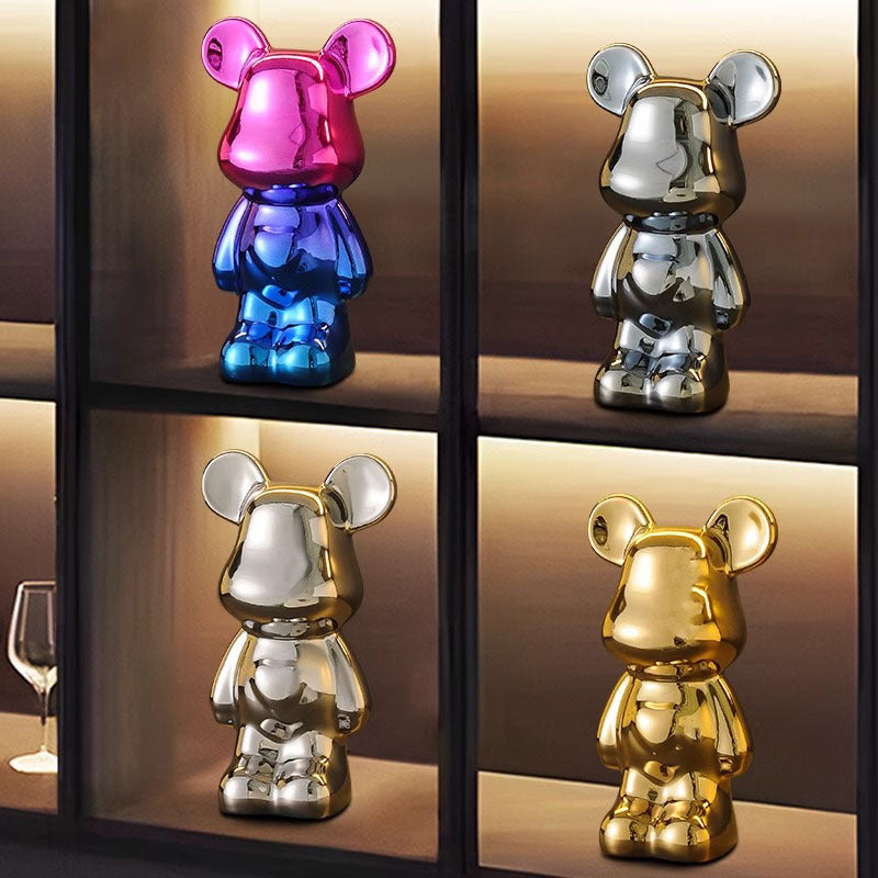 Glossy Gold Teddy Figurine