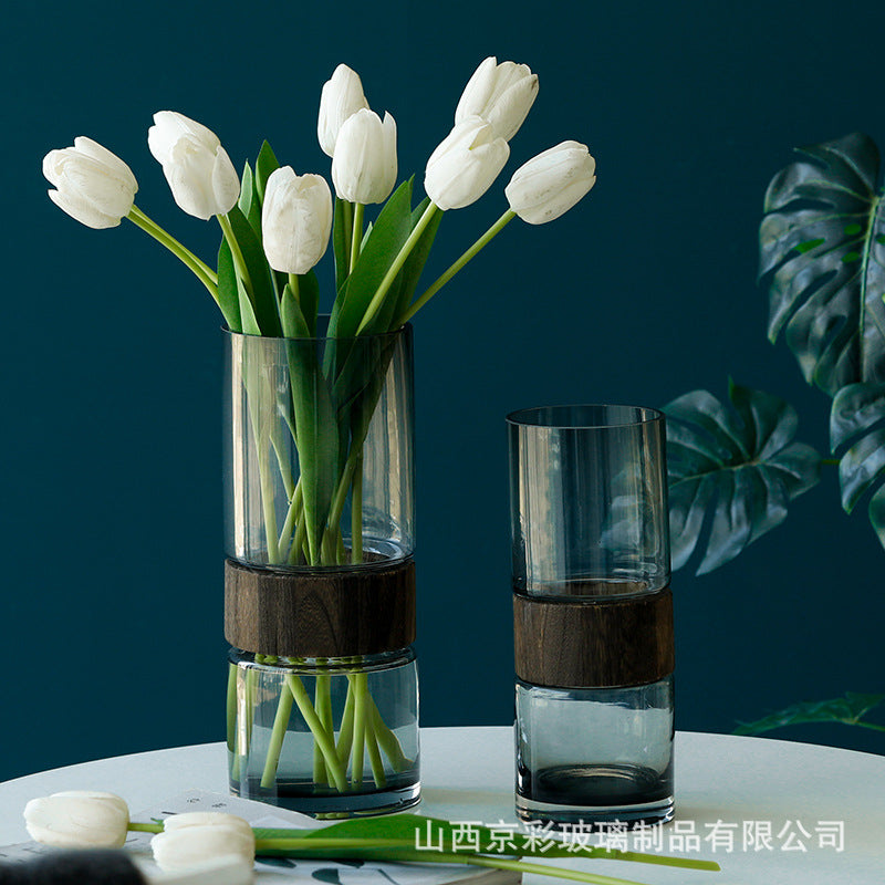 Glass Flower Vases For Home Decor - Set of 2