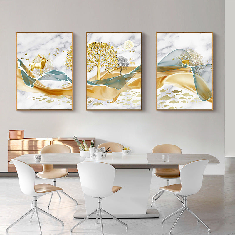 Modern Crystal Painting Set with Metal Framing - Golden Frame, Crystal & Glass Work [Set of 3 ] (Copy)