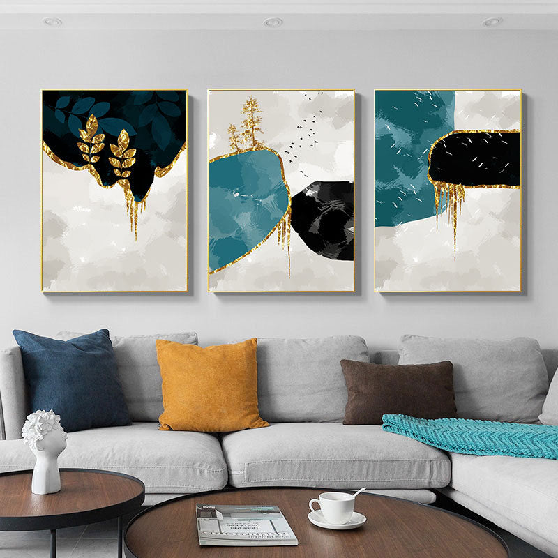 Modern Crystal Painting With Metal Framing For Home Decor [ Pack of 3 ]