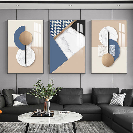 Modern Crystal Painting With Metal Framing For Home Decor [ Pack of 3 ]