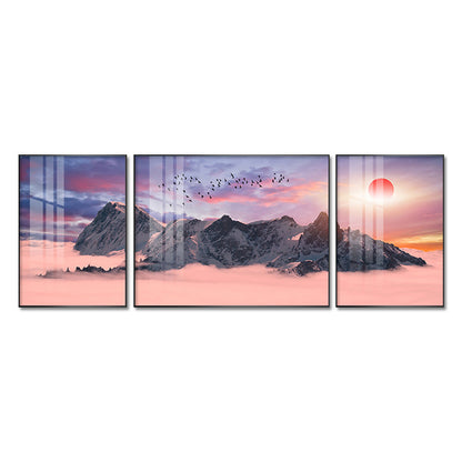 Modern Crystal Wall Paintings With PVC Framing - Set of 3 [Style -4]