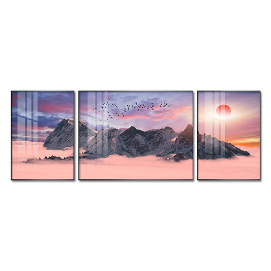 Modern Crystal Wall Paintings With PVC Framing - Set of 3 [Style -4]