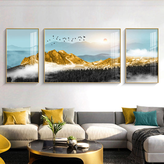 Modern Crystal Wall Paintings With PVC Framing - Set of 3