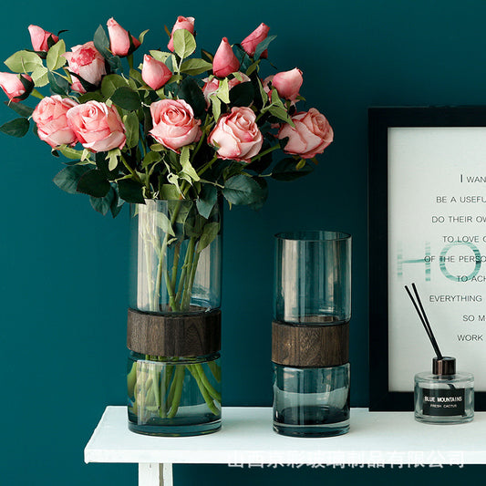 Glass Flower Vases For Home Decor - Set of 2