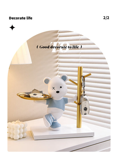 Key Stand Figurine With Tray For Home Decor