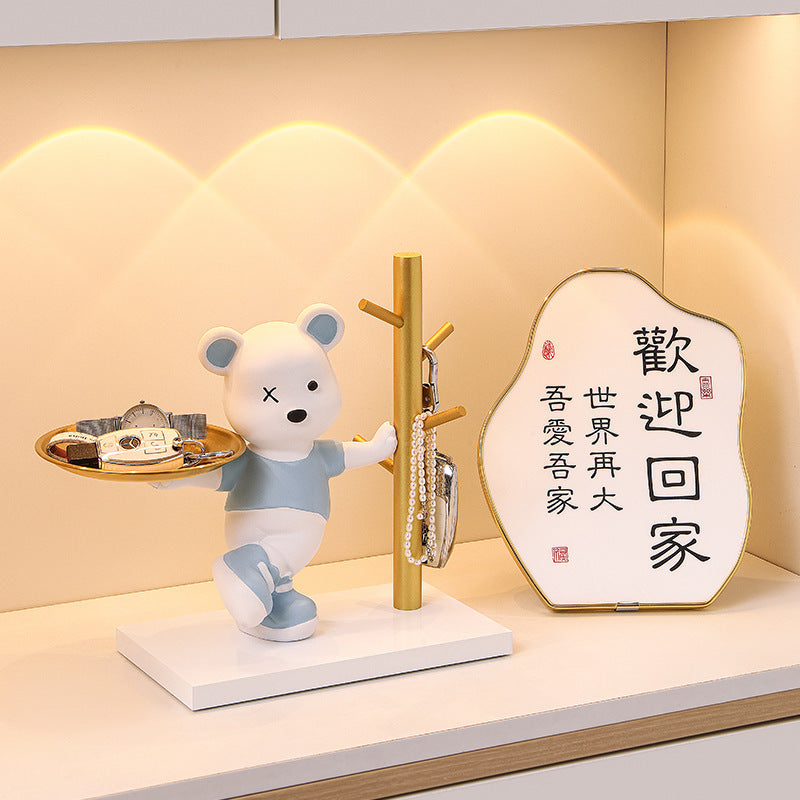Key Stand Figurine With Tray For Home Decor