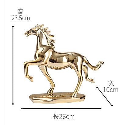 Metal Running Horse Table Showpiece [ Bronze ]