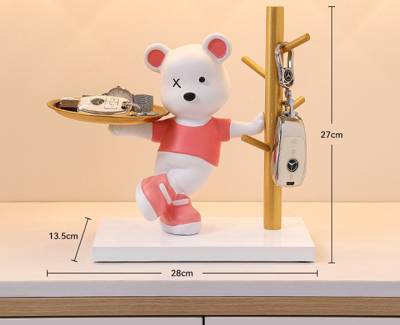 Key Stand Figurine With Tray For Home Decor