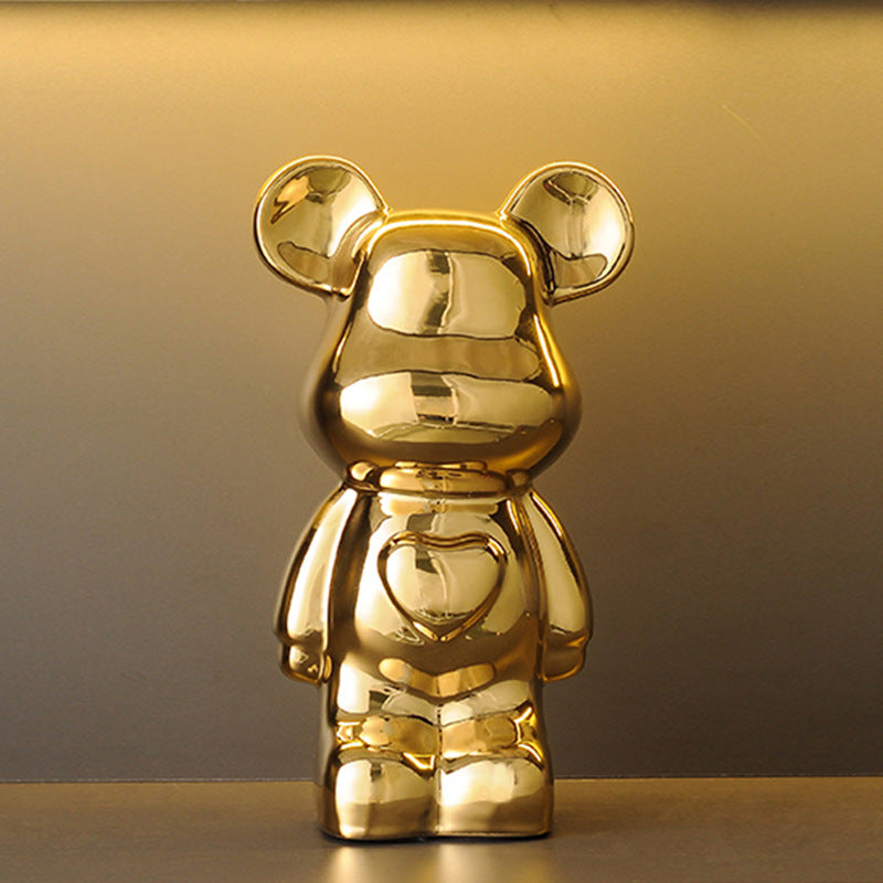 Glossy Gold Teddy Figurine