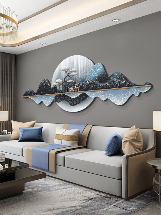 Modern Crystal Wall Art with LED Light - 62 x 24 Inch, Crystal and Glass Work, Imported Packaging