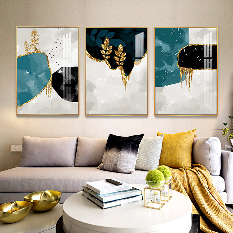 Modern Crystal Painting With Metal Framing For Home Decor [ Pack of 3 ]