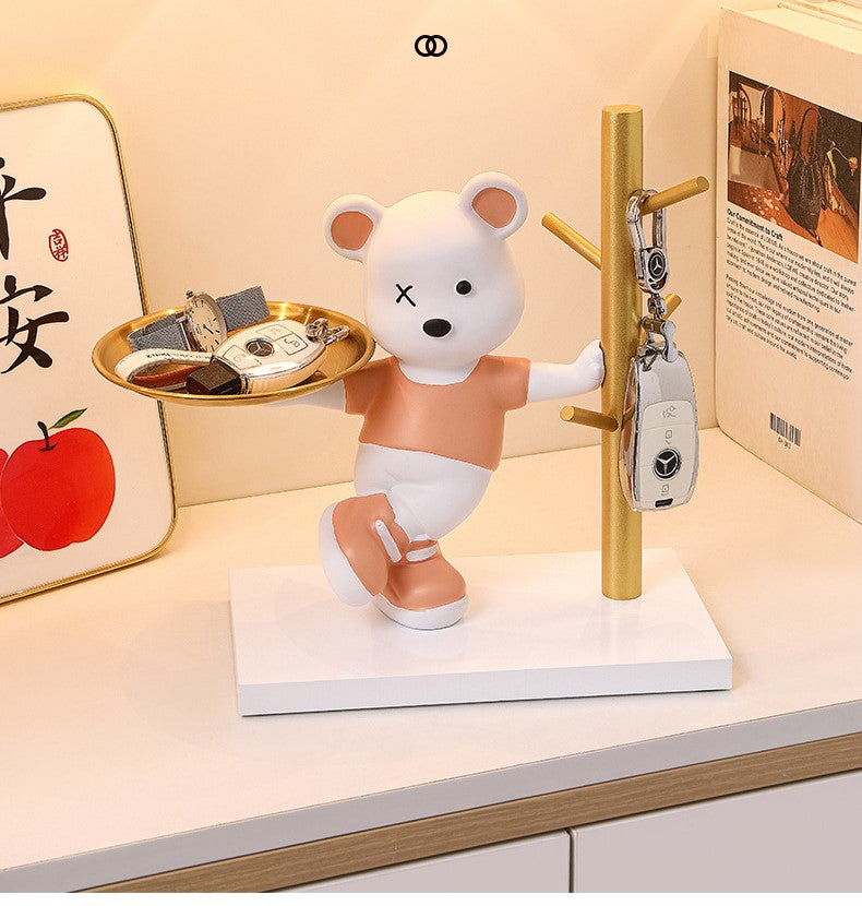 Key Stand Figurine With Tray For Home Decor