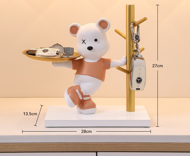 Key Stand Figurine With Tray For Home Decor