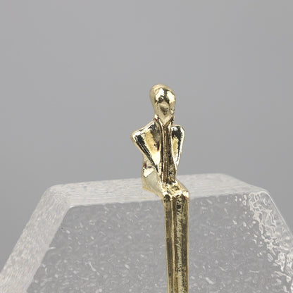 Artisan - Brass & Crystal Human Figurine