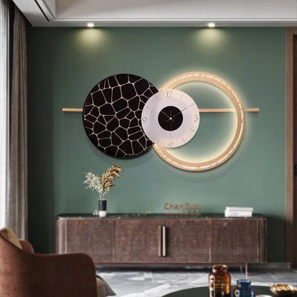 48x28 Inch Imported Luxe Metal Wall Clock for Living Room and Bedroom