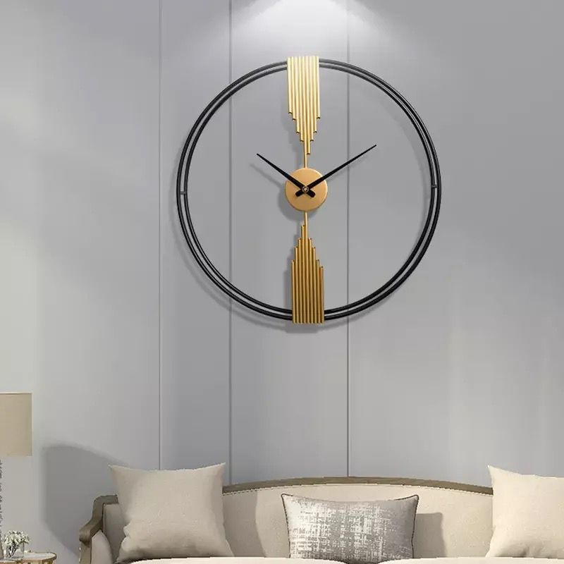 Gold & Black Metal Wall Clock - 24 Inch Vintage Resilient Design for Contemporary Homes