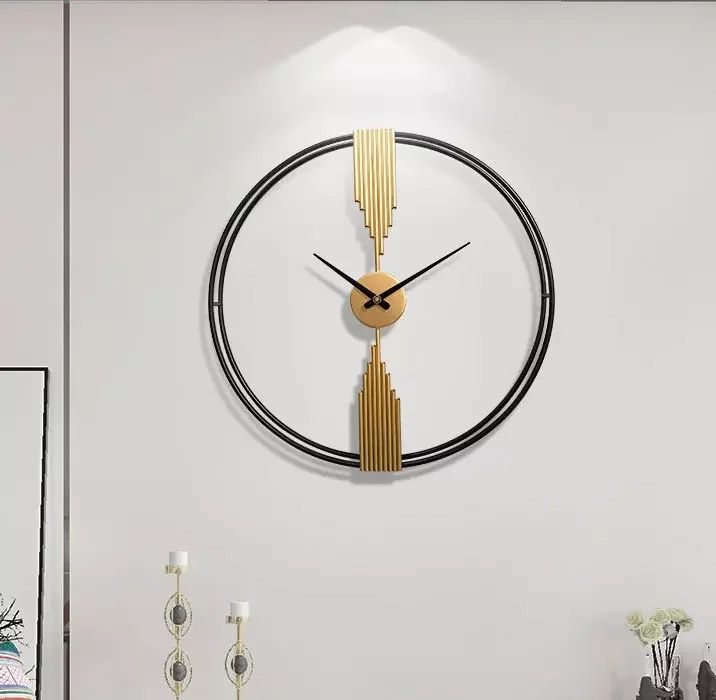 Gold & Black  Metal Wall Clock | For Home