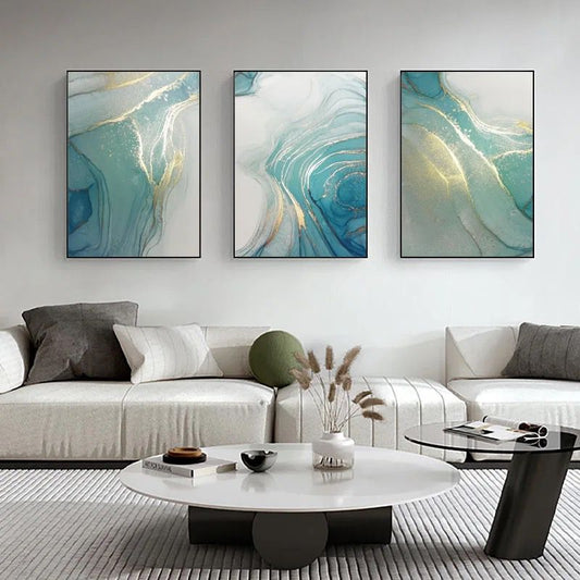 Modern Crystal Painting With Metal Framing For Home Decor [ Pack of 3 ]
