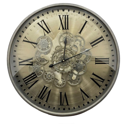 Svelte Seconds Luxury Wall Clock With Moving Gear Mechanism (Steel Body) (Copy)