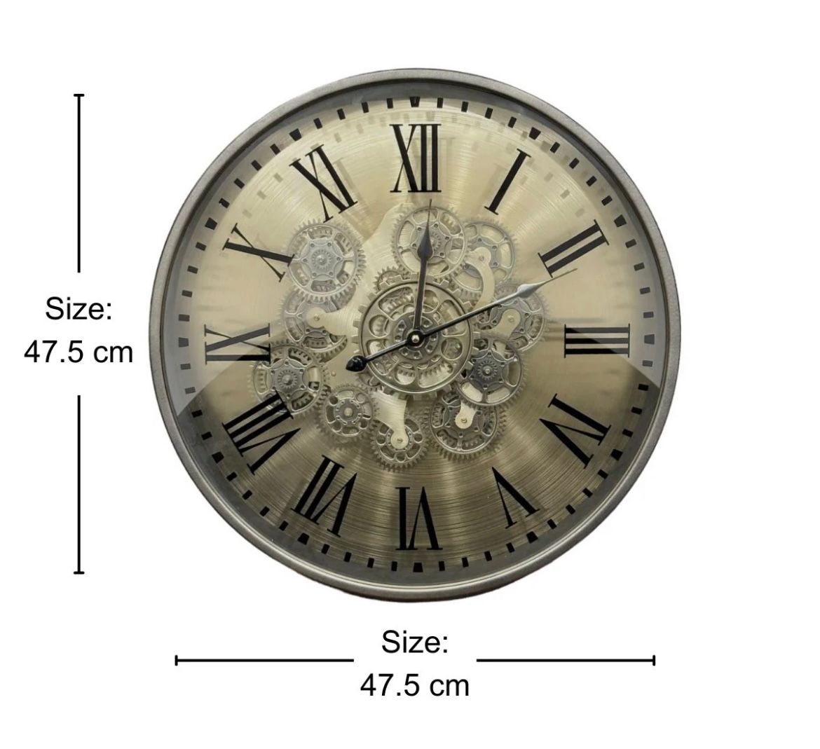 Svelte Seconds Luxury Wall Clock With Moving Gear Mechanism (Steel Body) (Copy)