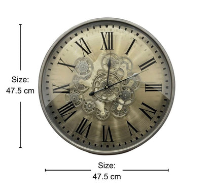 Svelte Seconds Luxury Wall Clock With Moving Gear Mechanism (Steel Body) (Copy)