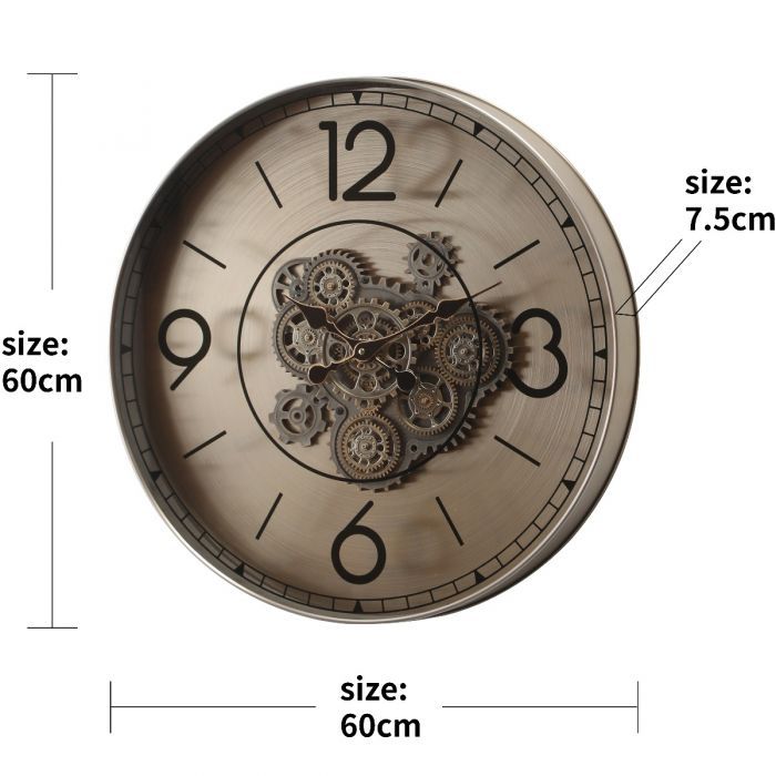 Pulse of Time Luxury Designer Wall Clock With Moving Gear Mechanism (S ...