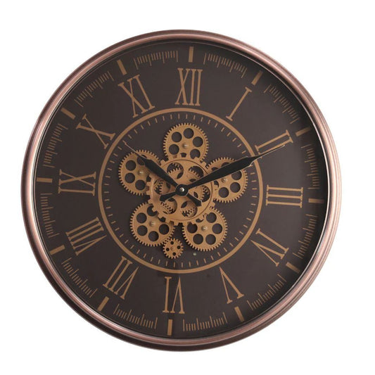 Gears of Time Luxury Designer Wall Clock With Moving Gear Mechanism (Steel Body)